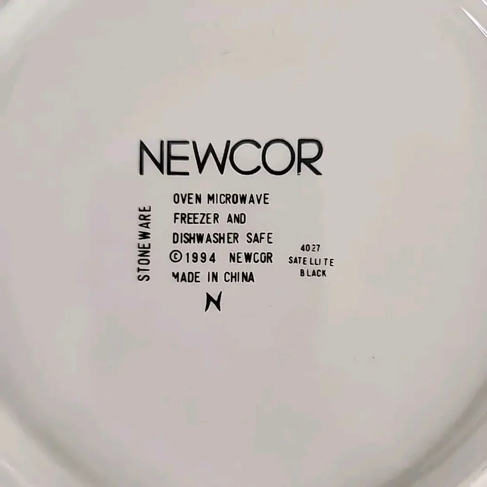 China Newcor Stoneware Bread Plate 4027 Satellite Black 7 1/2